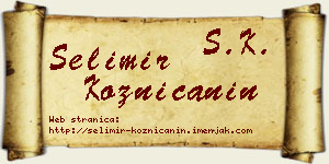 Selimir Kozničanin vizit kartica
